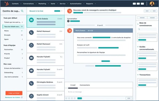 panneau hubspot